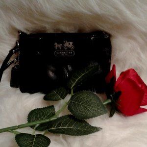 Coach Black Leather Wristlet